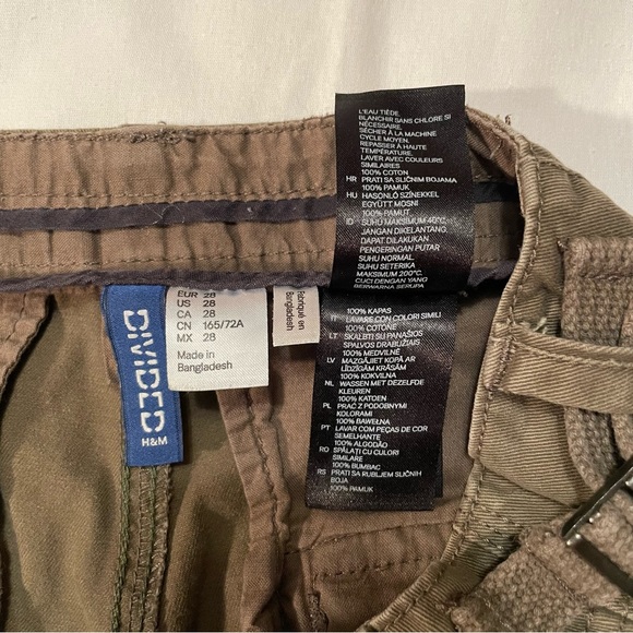 DIVIDED by H&M Men’s Olive Green Cargo Shorts Size 28 - Picture 11 of 14